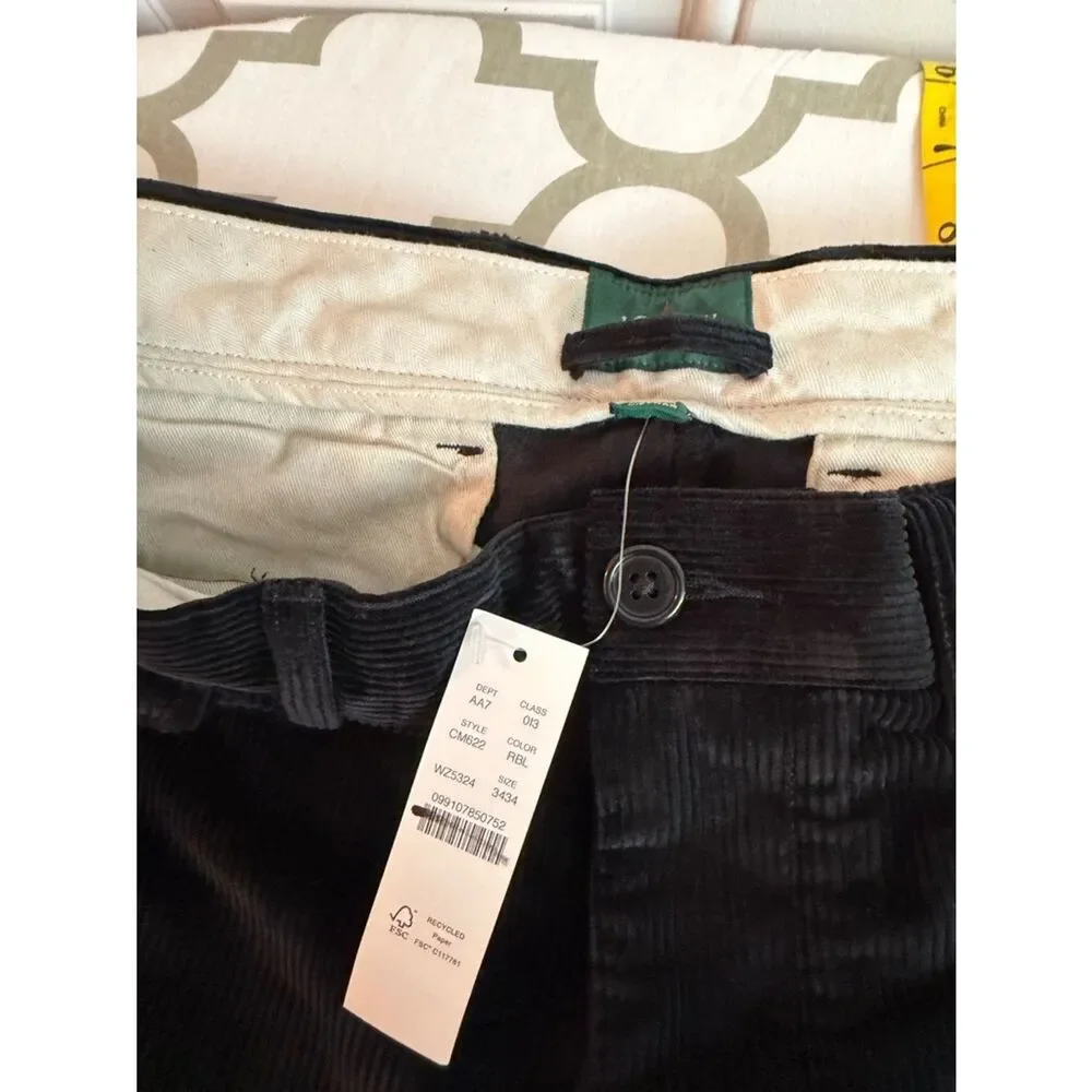 J.Crew Classic-fit 10-wale corduroy trouser NWT Size 34x34
